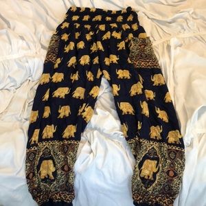 Save the elephants boho pants